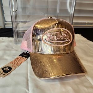 Von Dutch Gold and Pink Trucker Hat